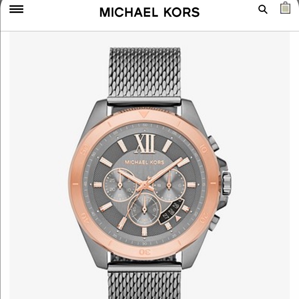 Michael Kors Oversized Brecken Watch in gunmetal mesh